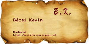 Bécsi Kevin névjegykártya