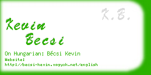 kevin becsi business card